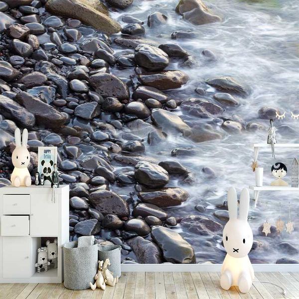 

wallpapers milofi 3d custom wallpaper river bank water washing