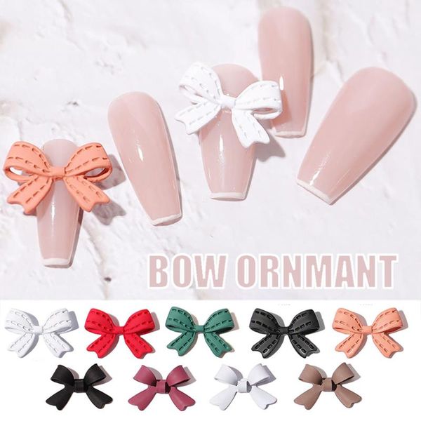

nail art decorations 10pcs 3d bow ornament diy decoration delicate charms rhinestones bowknot jewelry manicure tool, Silver;gold