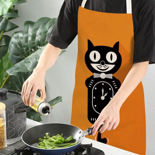

aprons 13 patterns cute kitchen cooking apron cat printed home sleeveless cotton linen for men women baking accessories