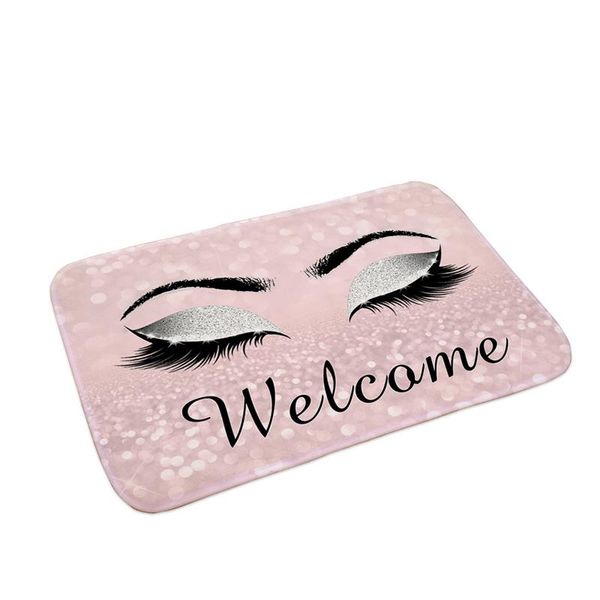 

bath mats bathroom carpet non-slip absorbent mat cartoon eyelashes kitchen bedroom floor child prayer entrance door decor rug