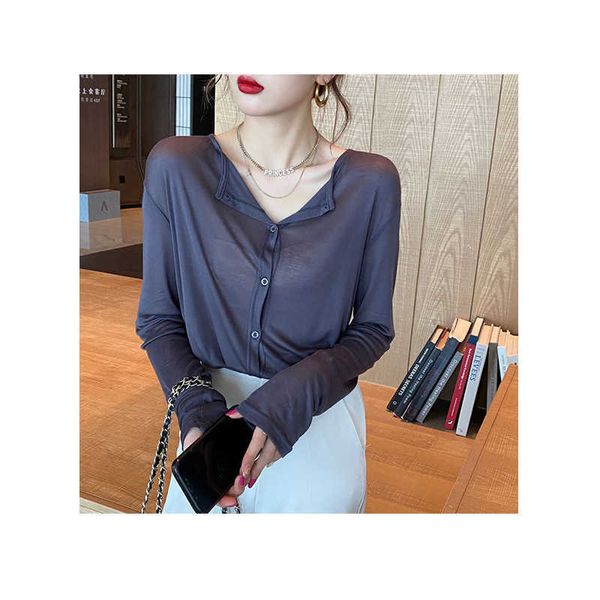 

women's sweaters huge comfortable thin sunscreen shirt women's autumn spice girl pure dire style blouse coat long sleeve t-shirt s, White;black