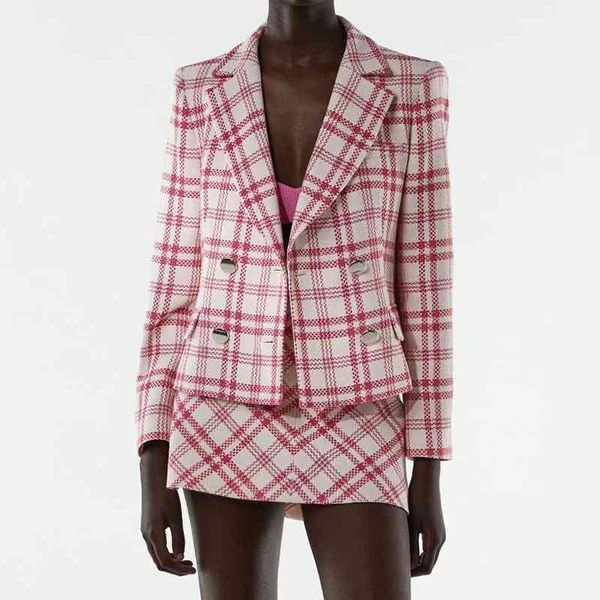 

za women two piece set plaid textured blazer and skirt fashion female casual set bb1356 210708, White