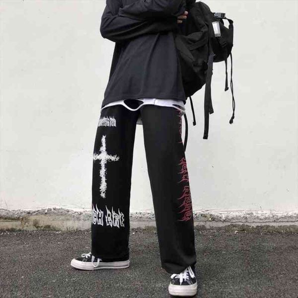 

harajuku women anime gothic punk high street pants grunge goth trousers sweatpants aesthetic streetwear jogger emo alt clothes, Black;white