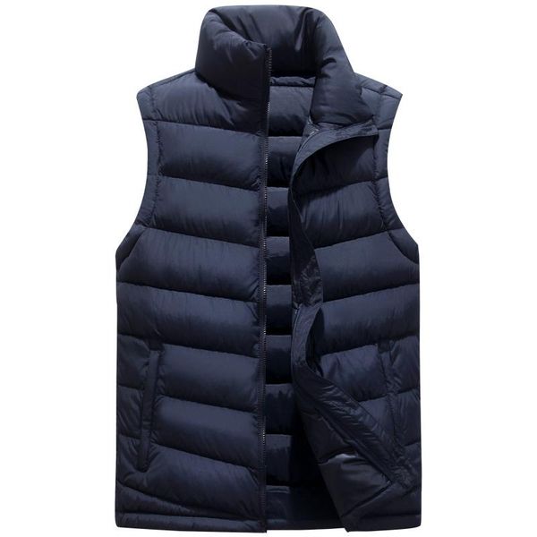 

men's vests men winter thicken cotton vest stand collar windproof sleeveless jacket casual plus size -5xl 5 color granular velvet wais, Black;white