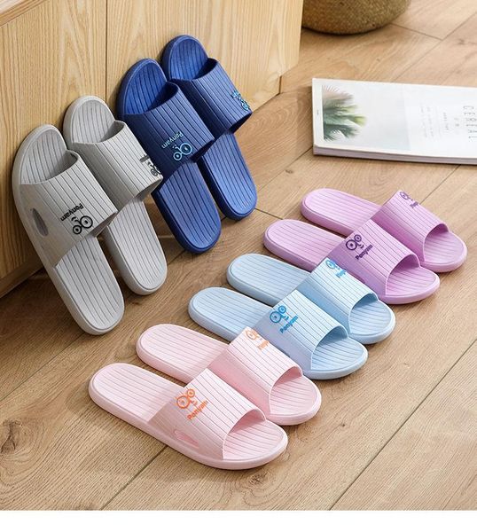 

[buy one get take copy=2 pairs] couples drag bathroom slippers house women 2021 summer sandals, Black