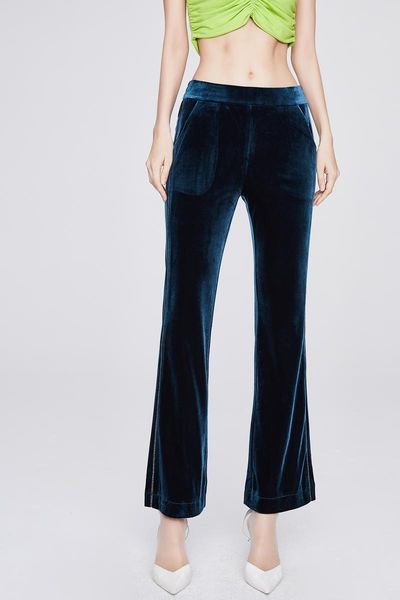 

women's pants & capris golden velvet vomen's autumn and winter high waist wide leg loose casual quality, Black;white