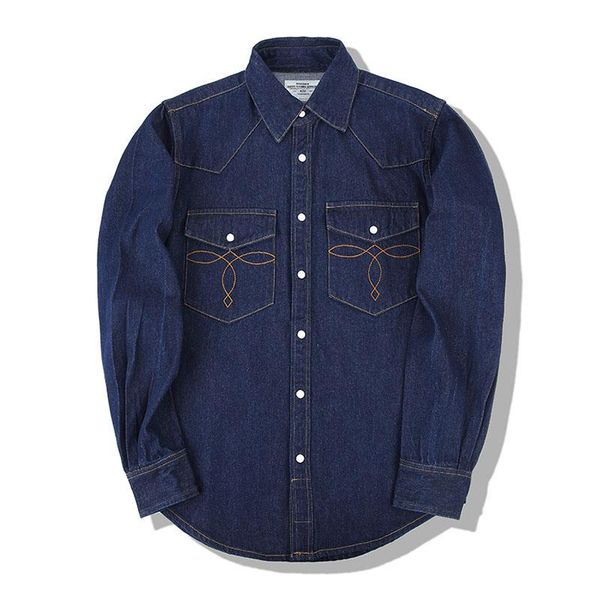 

men's casual shirts mcikkny men vintage spring denim classic blue cotton jeans for male size s-xxl, White;black