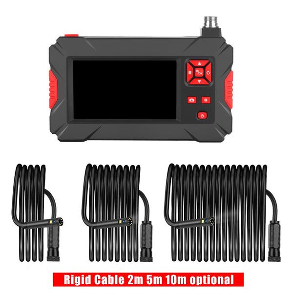 

dual camera 4.3" screen industrial 8 led light rigid cable borescope for pipe inspection 2m 5m 10m hard ip cameras