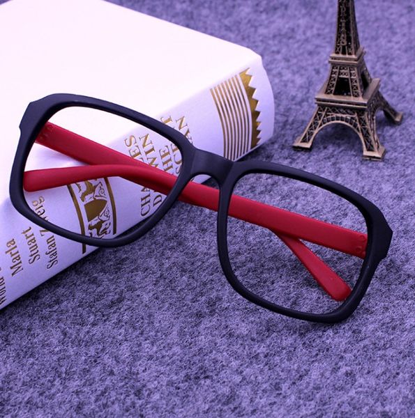 

retro plate eyeglass frame trendy men's and women's big black box, Silver