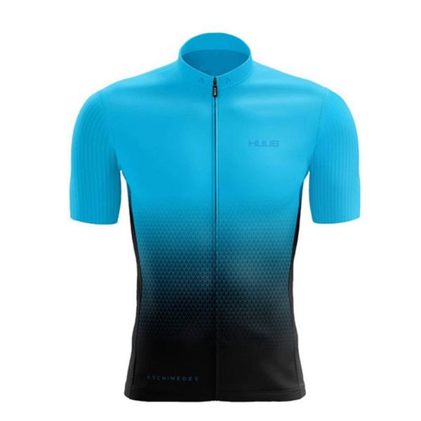 

racing sets 2021 huub summer men's road bike breathable and quick-drying/cycling jersey outdoor sports equipment can be customized, Black;blue