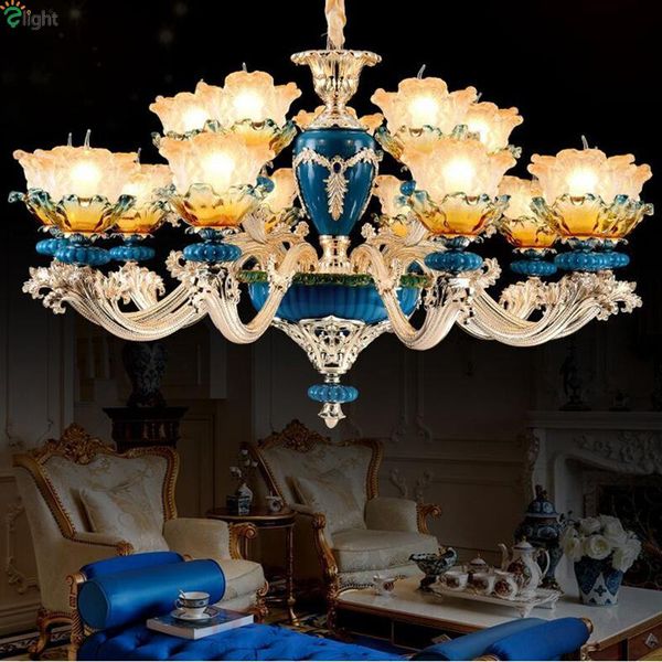 

french lustre zinc alloy led chandeliers lighting living room flower glass chandelier lights bedroom hanging lamp fixtures
