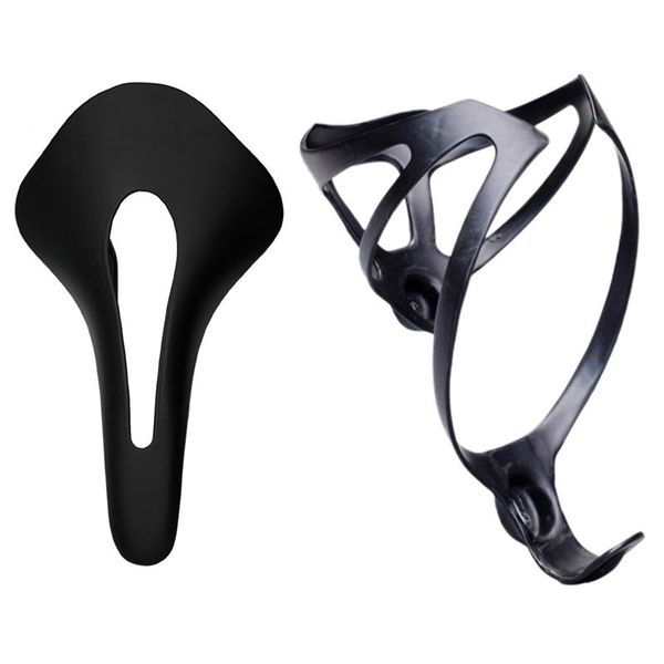 

mountain bike saddle road with 2pcs full carbon fiber water mtb bottle cage bottles & cages