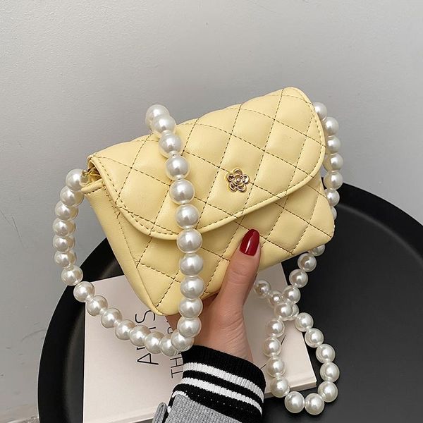 

original brand pearl chain bag female 2021 fashion messenger senior rhombus shoulder square bags