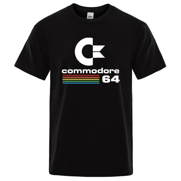 

men's t-shirts men 2021 summer commodore 64 print t shirt c64 sid amiga retro cool design t-shirt short sleeve tee mens clothing, White;black
