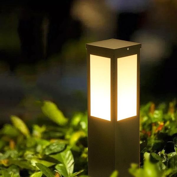 

lawn lamps outdoor solar post light waterproof garden pillar bollard villa courtyard landscape stand lights