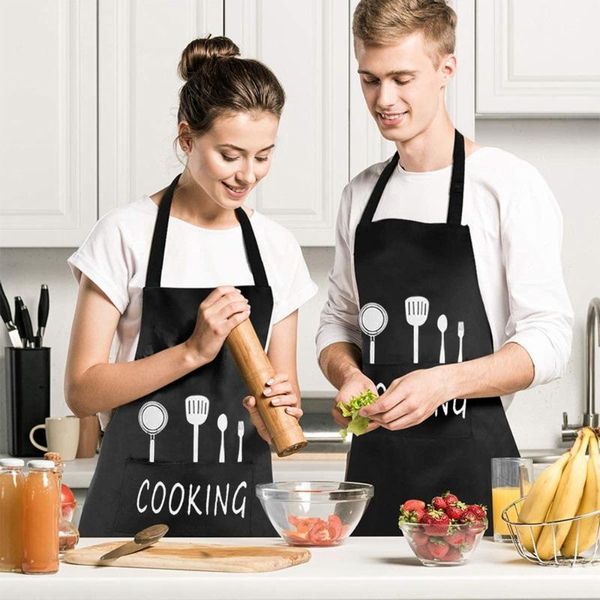 

waterproof cooking apron personalized chef 2 pockets adjustable kitchen aprons