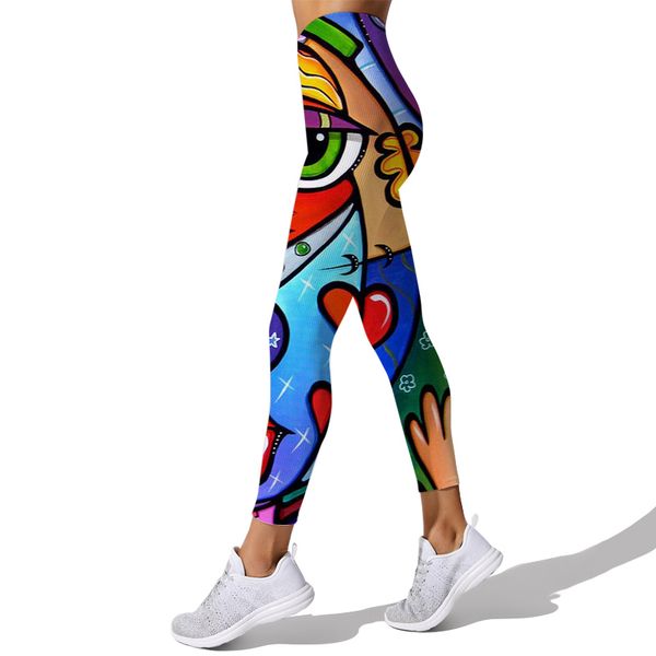 

cloocl geometric art patterns women's yoga pants workout leggings 3d print sport running sweatpants fitness athletic gym sportswear, Black