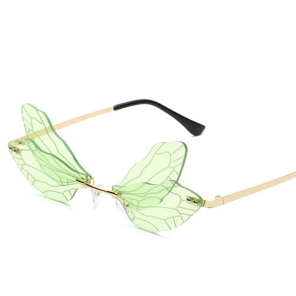 

sunglasses frameless dragonfly shape and colorful glasses, White;black