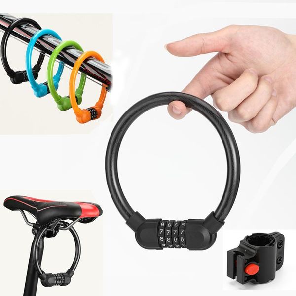 

bike locks digit bicycle chain lock anti-theft password anti-cutting alloy steel motorcycle cable code accessories