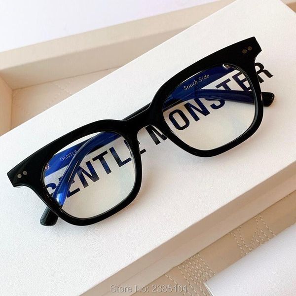 

fashion sunglasses frames korean brand gentle women men acetate eyeglasses eyewear optical for reading myopia prescription lens, Black