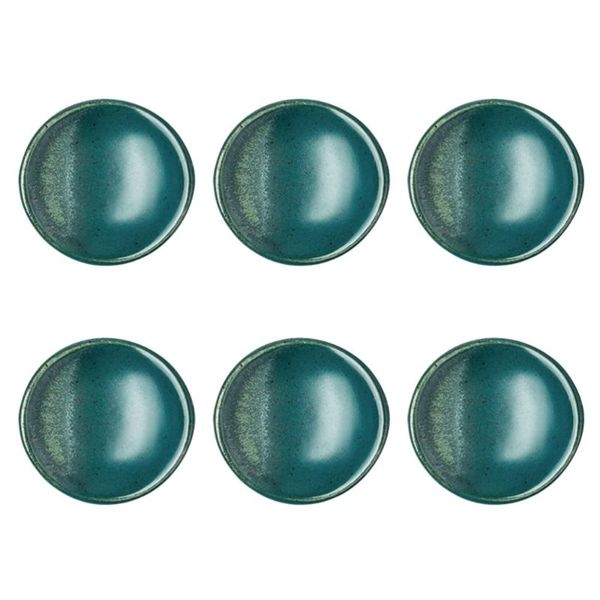 

6pcs flambed glazed ceramic chopsticks pillow oval spoon fork holder rest rack (malachite green)