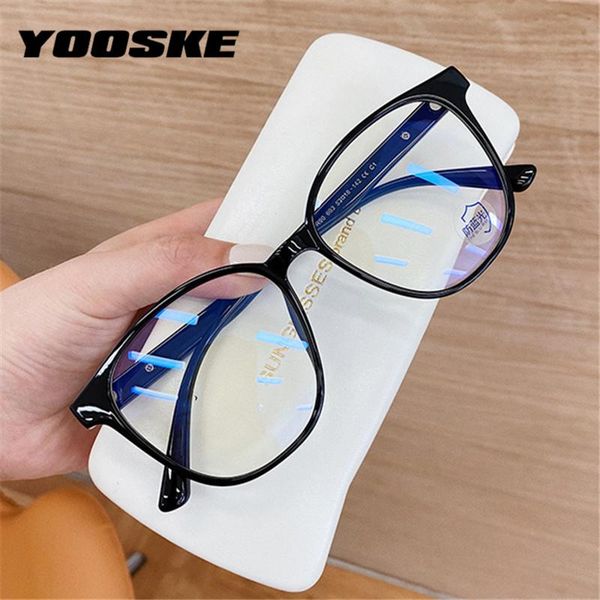 

fashion sunglasses frames yooske anti blue light glasses frame vintage men women spectacles transparent student computer eyewear, Black