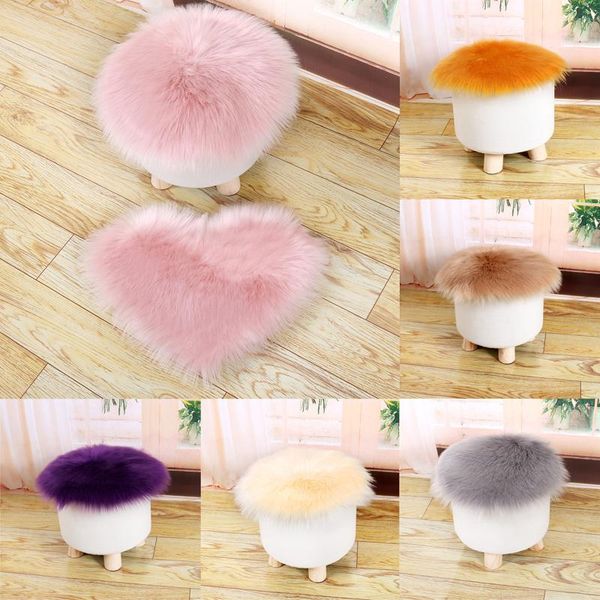 

faux sheepskin chair cover hairy wool carpet fluffy seat pad multi shape sofa cushion foot floor mat home decor carpets