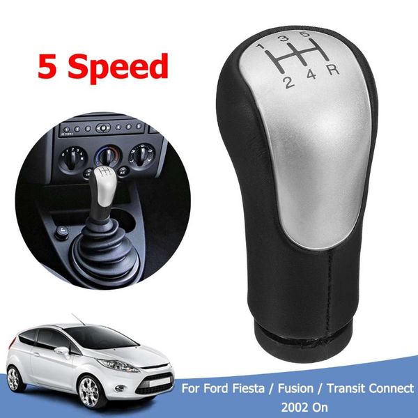 

shift knob 5 speed car gear lever shifter stick pu leather for /fiesta/fusion transit connect 2002-on