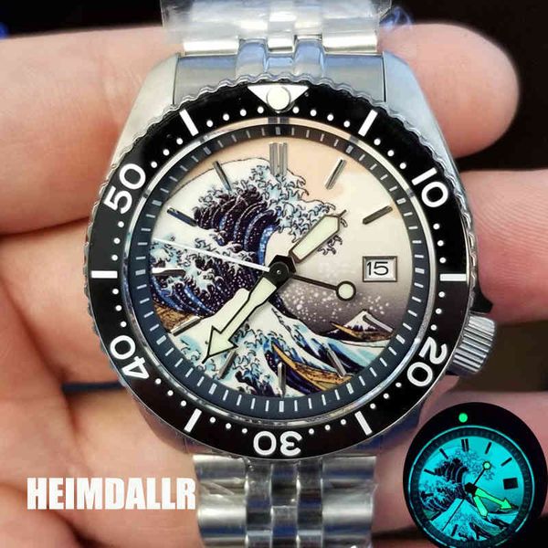 

heimdallr men's luxury dive watch sapphire ceramic bezel 200m water resistance japan nh36a automatic movement mechanical watches, Slivery;brown
