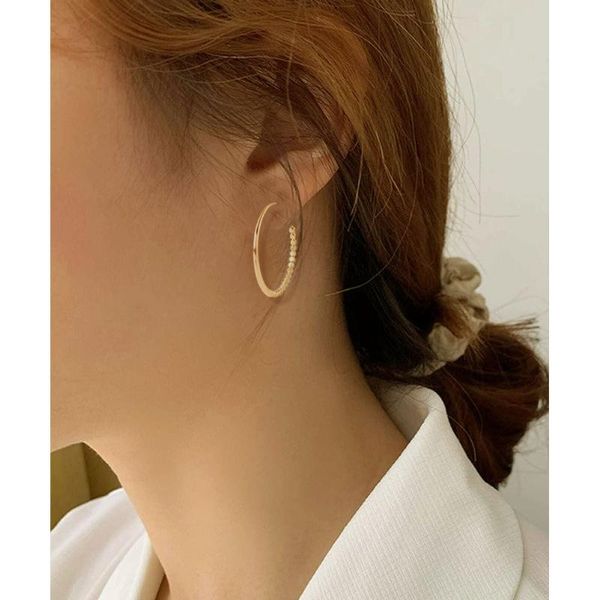

hoop & huggie hahagirl fashion gold color earrings for women simple metal circle punk earring 2021 female jewelry, Golden;silver