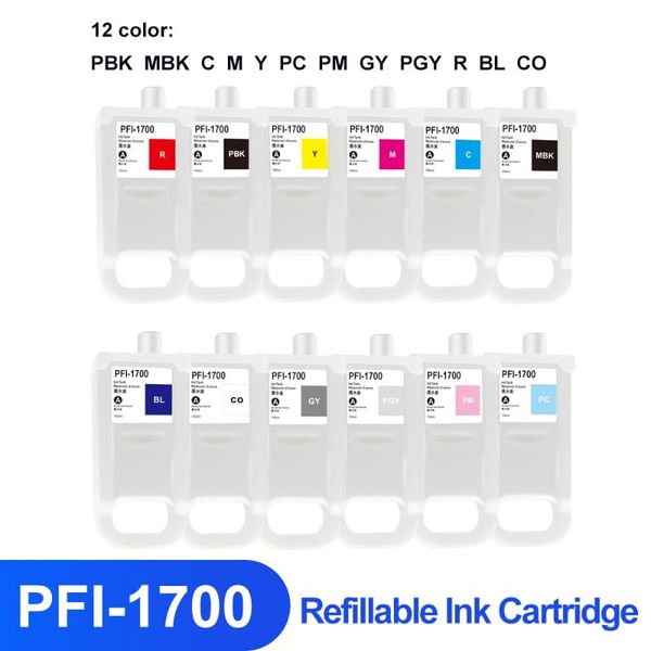 

ink cartridges pfi-1700 pfi1700 refillable cartridge with chip for canon pro-2000 pro-4000 pro-6000 pro-6100 printer