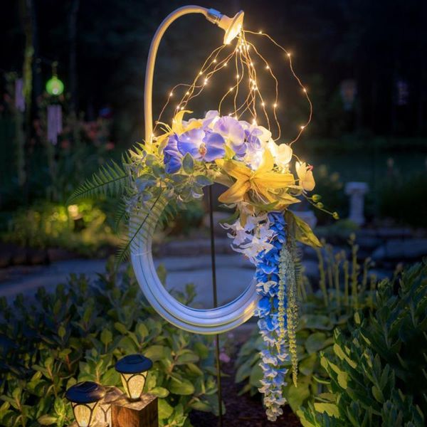 

light hose wreath shower garden art decoration outdoor gardening lawn lamp hanging pandent home wedding party decortion decorative flowers &