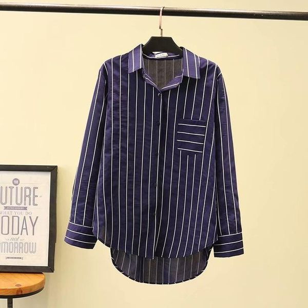 

plus size t-shirt xl-4xl white black women's striped blouse long sleeved a-line muslimah