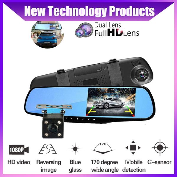 

car dvr camera auto 4.3inch rearview mirror dash cam digital video recorder registrater dvrs