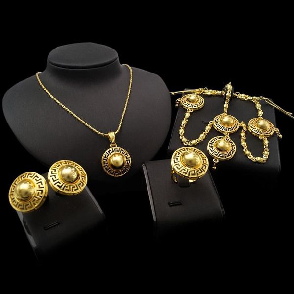 

earrings & necklace yulaili vintage gold silver colour ethiopia jewelry sets ring headwear accessories for women wedding jewelery