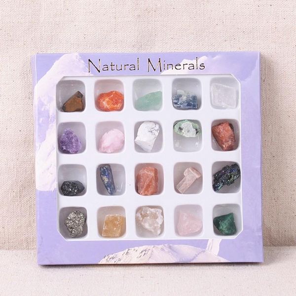 

decorative objects & figurines 20pcs/set natural mineral collection box stones and crystal agates specimen for education irregular energ