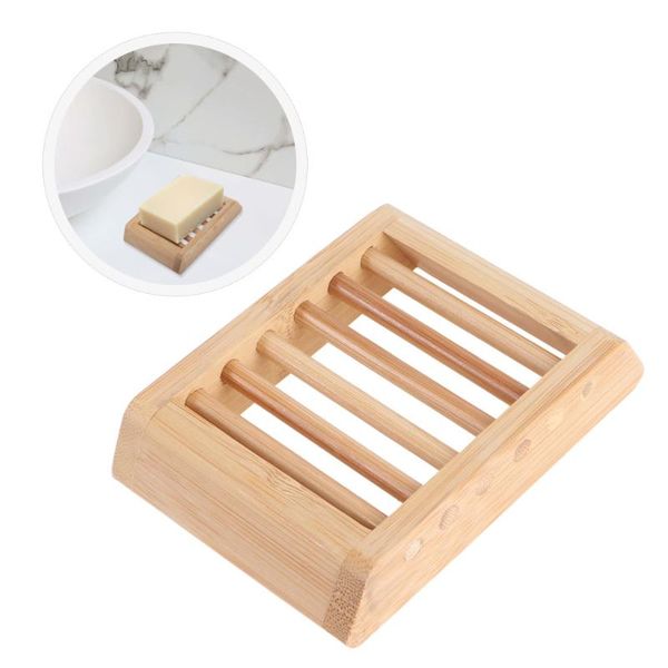 

soap dishes 1pc bamboo dish sink holder sponge storage rack shower shelf