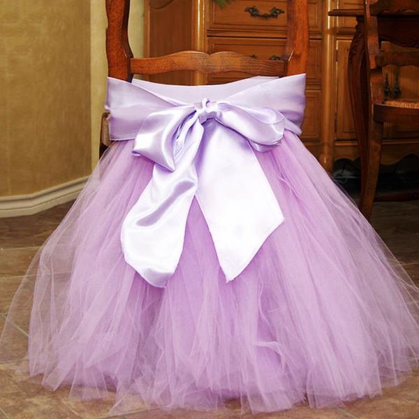 

1pc simple tulle chair skirt for birthday wedding sashes decoration el banquet supplies 45x45cm