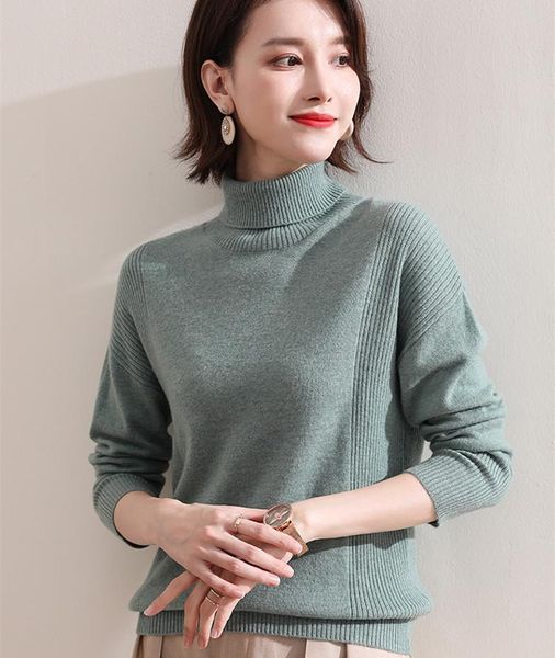 

women's sweaters winter women sweater solid color 100% pure wool turtleneck knitted pullovers soft warm jumper female long sleeve z018, White;black