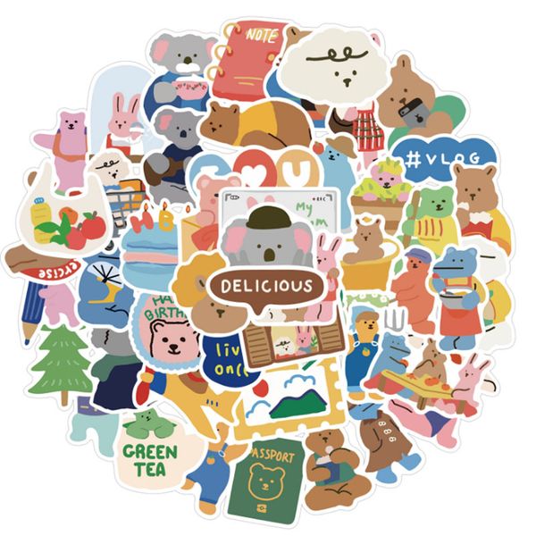 

50pcs lovely graffiti waterproof skateboard travel suitcase phone lapluggage stickers cute kids girl toys
