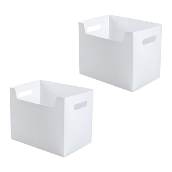 

storage drawers 2pcs deskbook boxes simple large capacity racks (white)