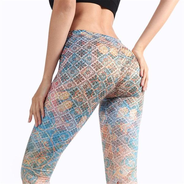 

women's printing high waist stretch strethcy fitness leggings gym running sport pants breathable sports, Black