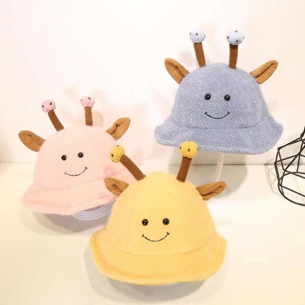 

children's winter fisherman's boy cute deer basin version baby girl spring and autumn sun hat, Yellow