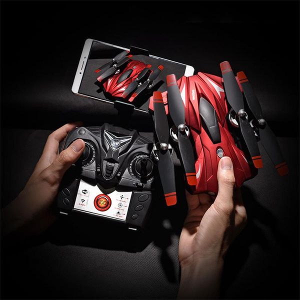 

drone with 1080p real-time camera hd wifi fpv folding helicopter aerial quadcopter fixed height dron toys drones
