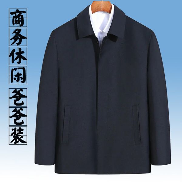 

middle aged and old coat male dad's autumn grandpa large et busins casual men's thin upper cloth, Black;brown