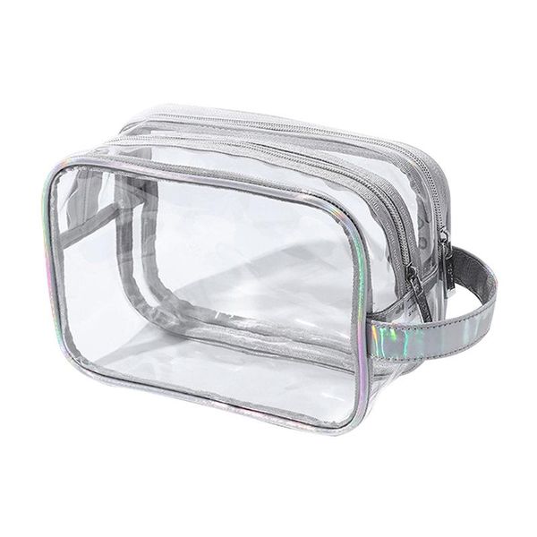 

storage bags 1pc toiletry bag portable pvc double-deck bath travel holder