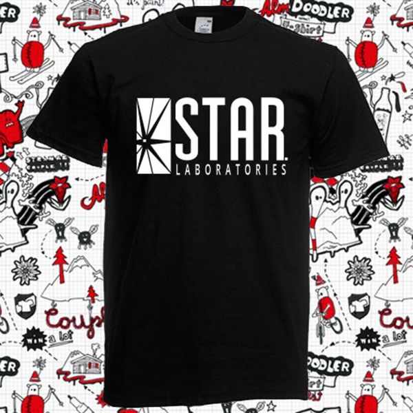 

new star labs star laboratories logo men's black t-shirt size s-3xl, White;black