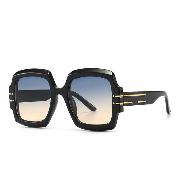 

sunglasses oversized women big frame retro luxury designer glasses female square stripe shades, White;black
