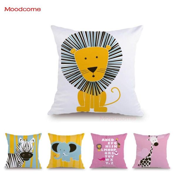 

super cute animals lion seahorse giraffe velvet sofa throw pillow children baby nursery art short plush home decor cushion cover cushion/dec