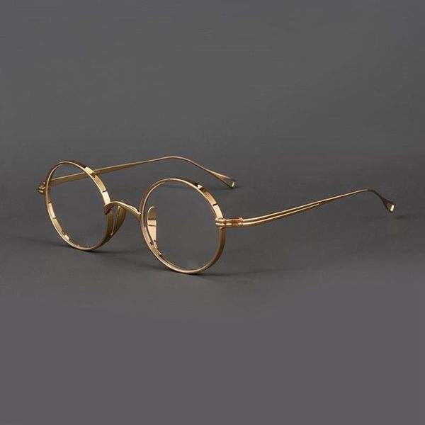 Модные солнцезащитные очки Рамки 2021 стиль старинные чистые титановые очки кадр мужчин круглые рецепты оптические очки женщины миопии роскошные овки